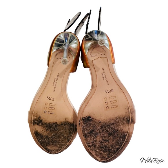 Sophia Webster Chiara Nude, Silver, & Orange Butterfly Heels SZ 36.5 - Picture 8 of 14